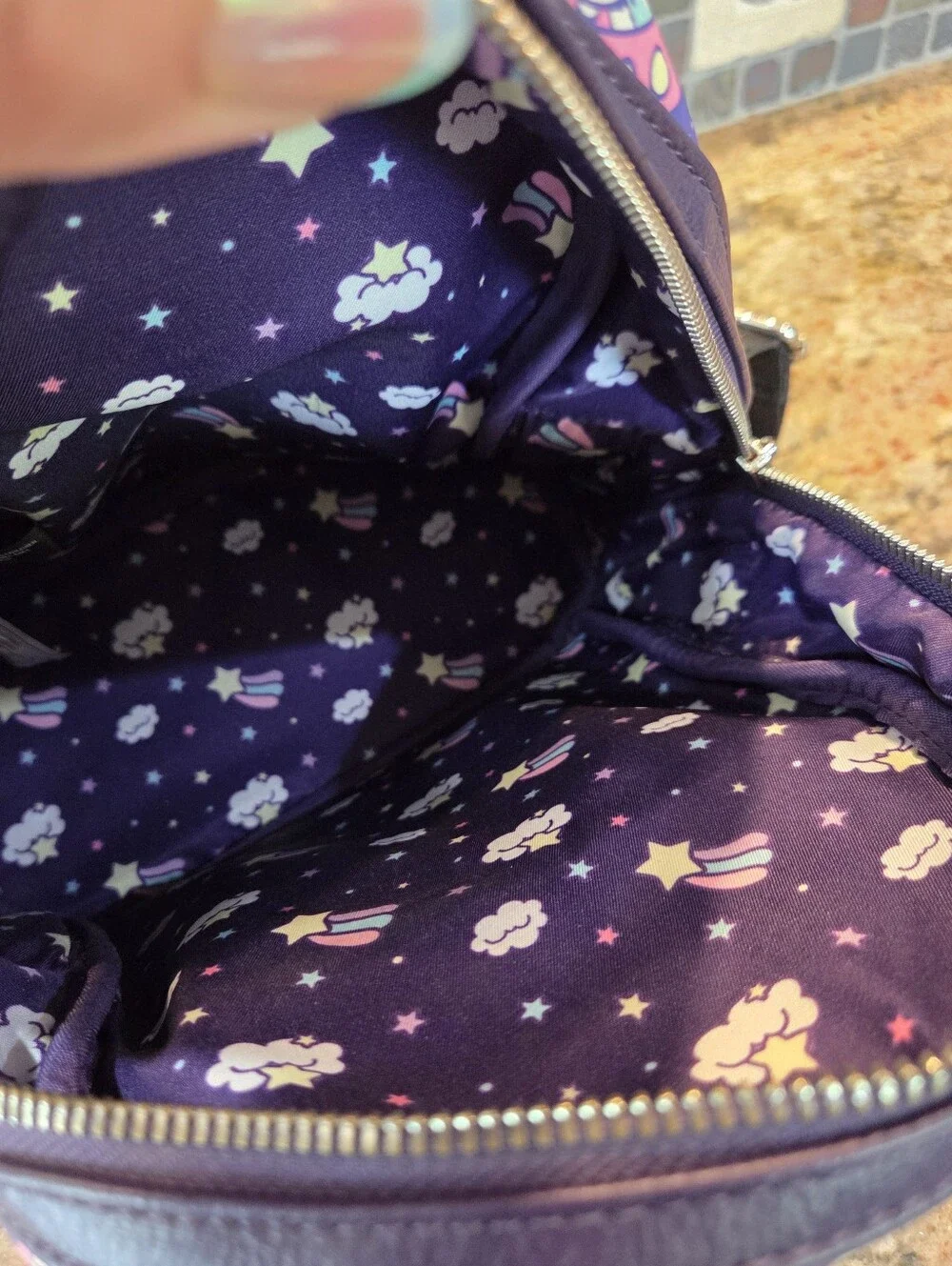 Loungefly Mini Backpack Sanrio Hello Kitty Stars Spaceships Zipper Adjustable